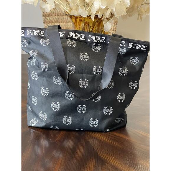 Pink Victoria Secret Women Black Large Tote Bag Purse NWOT​​ - Picture 4 of 7